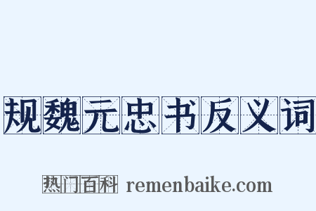 规魏元忠书反义词是什么意思的图片